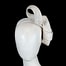 Fascinators Online - Twisted white & silver racing fascinator by Max Alexander