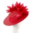 Fascinators Online - Red boater hat with feathers by Max Alexander