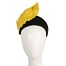 Fascinators Online - Black & yellow winter fascinator headband