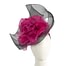 Fascinators Online - Large black & fuchsia fascinator with flower by Fillies Collection