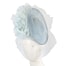Fascinators Online - Light blue racing fascinator with flowers and face netting by Fillies Collection