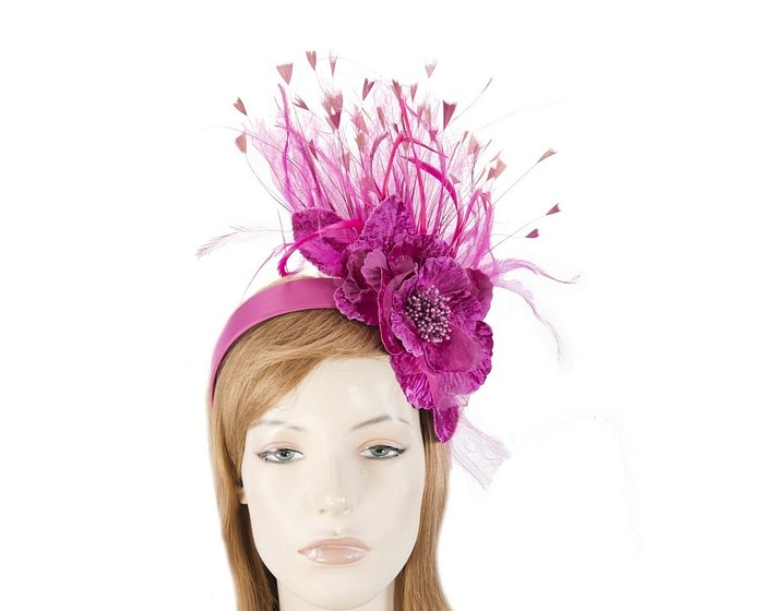 Fuchsia flower fascinator