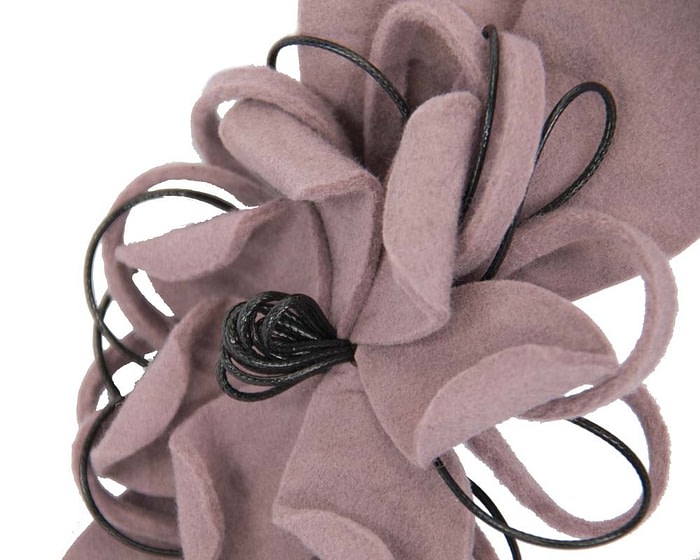 Dusty pink felt flower fascinator headband - Image 3
