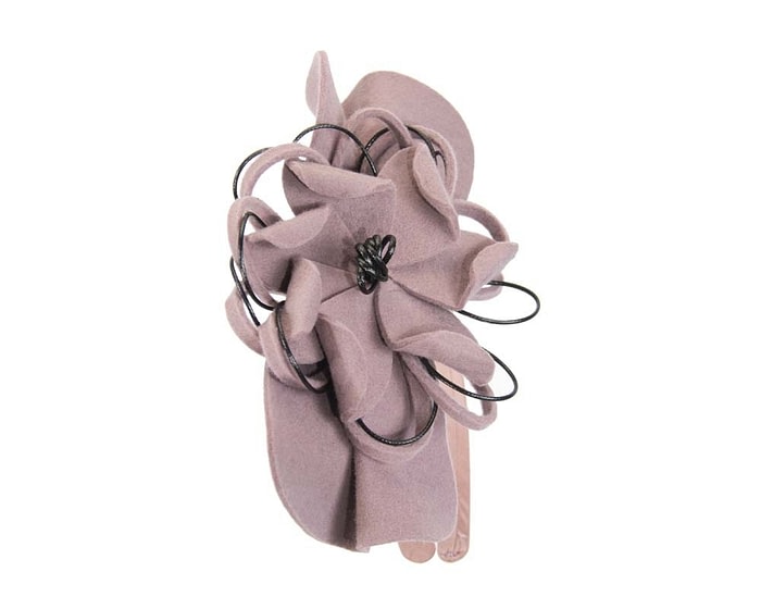 Dusty pink felt flower fascinator headband - Image 4