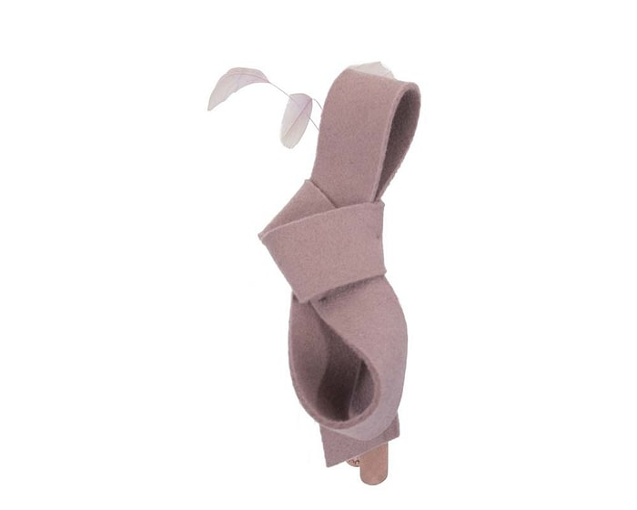 Fascinators Online - Dusty pink felt bow winter fascinator