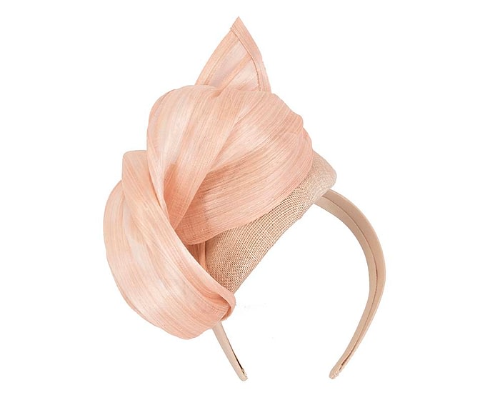 Fascinators Online - Nude pillbox fascinator with silk bow by Fillies Collection