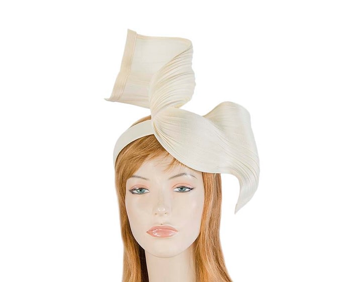 Fascinators Online - Ivory twisted jinsin fascinator by Fillies Collection