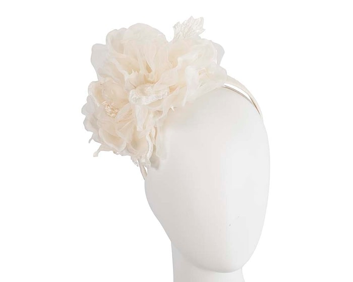 Cream Silk Flower Fascinator by Fillies Collection