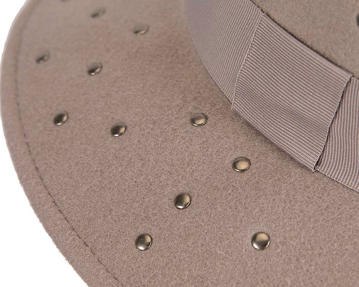 Fascinators Online - Wide brim grey felt fedora hat by Max Alexander