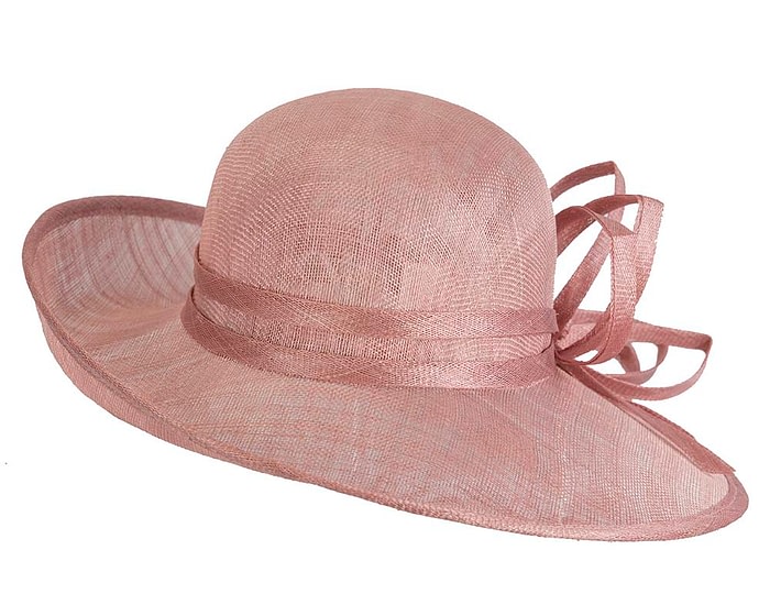 Fascinators Online - Dusty Pink ladies sinamay racing hat by Max Alexander