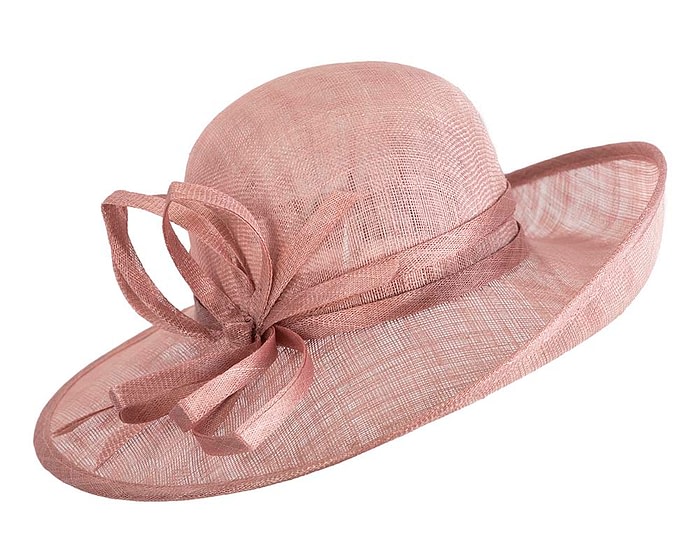 Fascinators Online - Dusty Pink ladies sinamay racing hat by Max Alexander