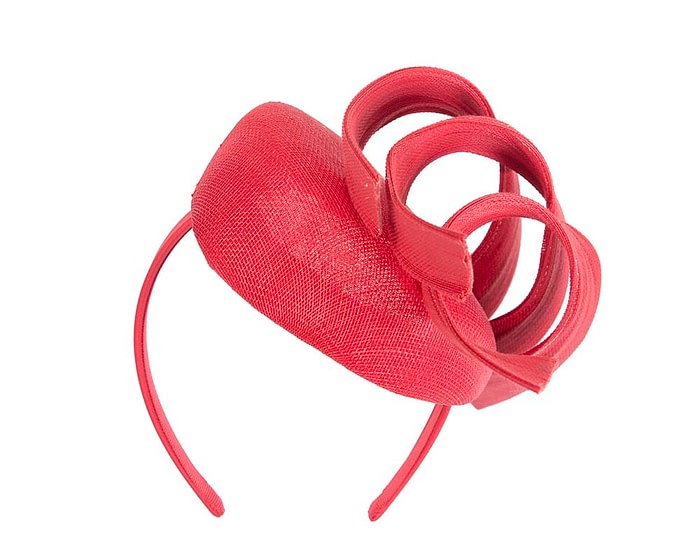 Fascinators Online - Red pillbox racing fascinator with jinsin trim by Fillies Collection