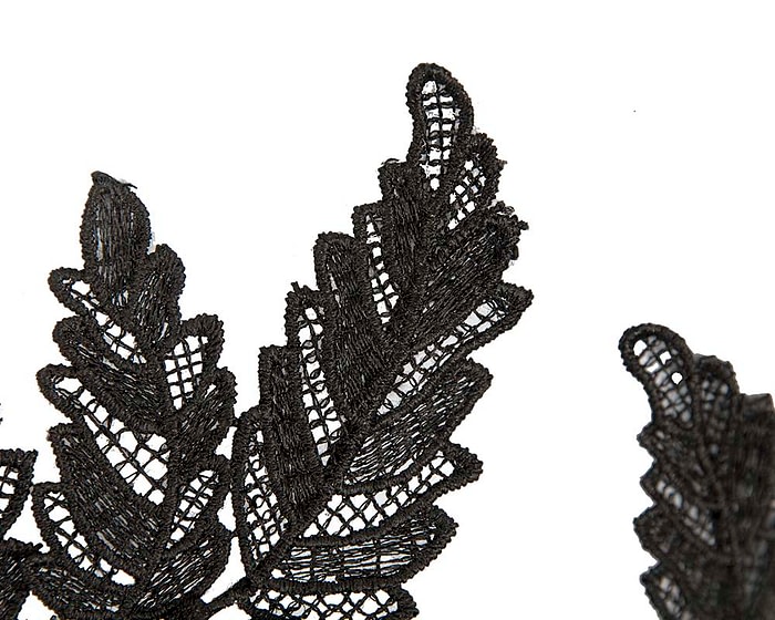 Black lace crown racing fascinator by Max Alexander - Image 3