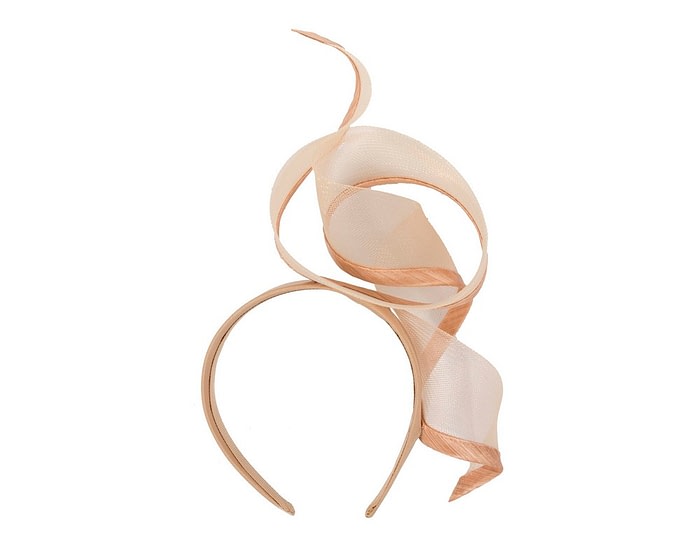 Fascinators Online - Twisted nude racing fascinator by Fillies Collection