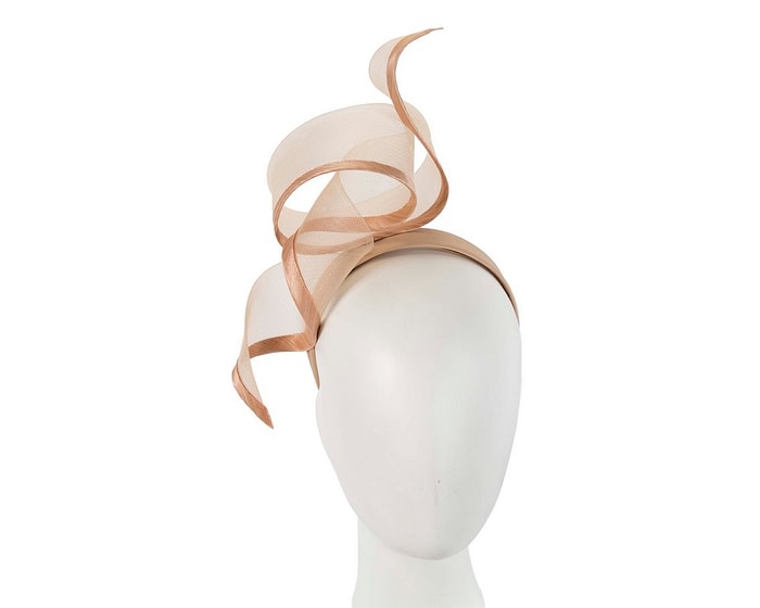 Fascinators Online - Twisted nude racing fascinator by Fillies Collection