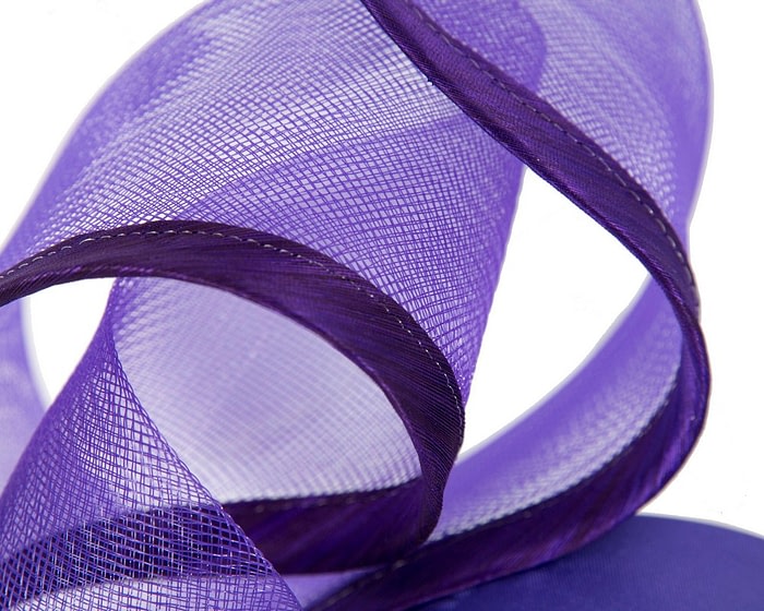 Twisted purple racing fascinator by Fillies Collection - Image 3