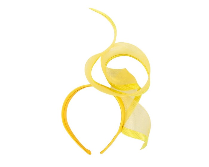 Twisted yellow racing fascinator by Fillies Collection - Image 4