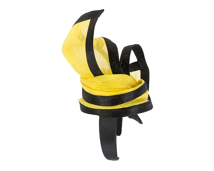 Fascinators Online - Tall black & yellow designers fascinator by Fillies Collection