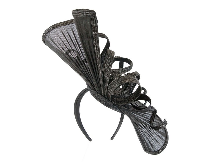 Fascinators Online - Large black jinsin racing fascinator by Fillies Collection