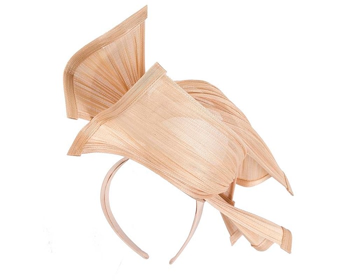 Fascinators Online - Twisted nude jinsin racing fascinator by Fillies Collection
