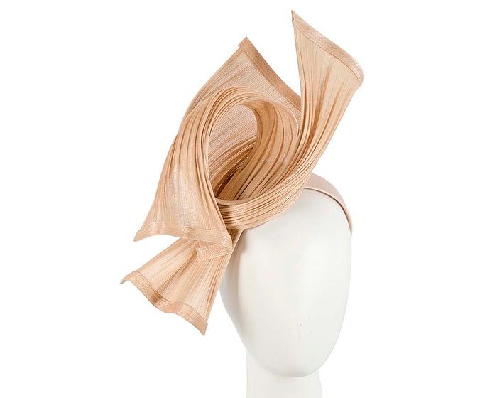 Fascinators Online - Twisted nude jinsin racing fascinator by Fillies Collection