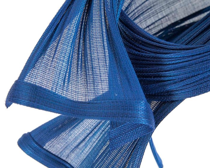 Twisted royal blue jinsin racing fascinator by Fillies Collection - Image 4