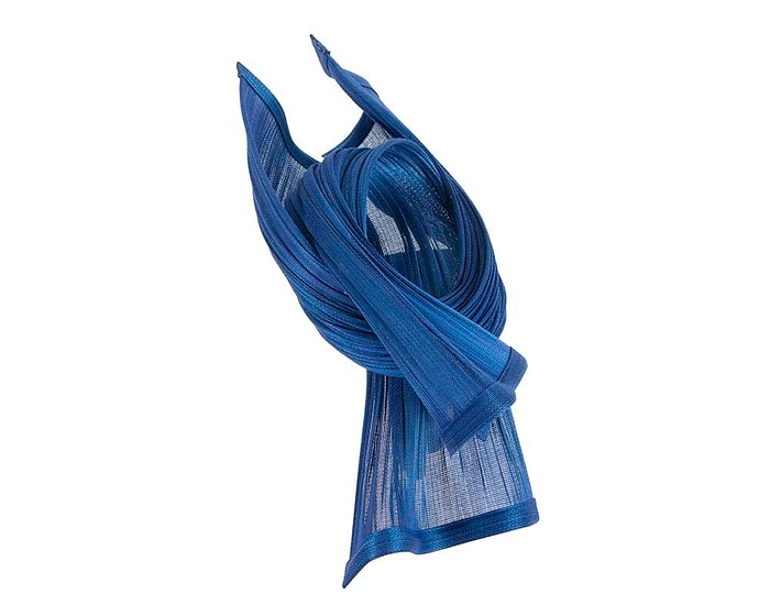 Fascinators Online - Twisted royal blue jinsin racing fascinator by Fillies Collection