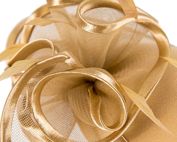 Gold custom made Mother of the Bride hat by Cupids Millinery - Image 5