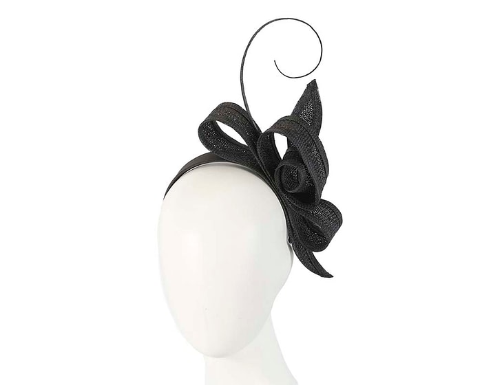 Fascinators Online - Black Australian Made bow fascinator