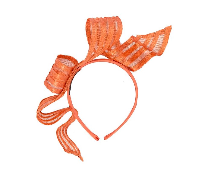 Fascinators Online - Orange sinamay racing fascinator by Max Alexander