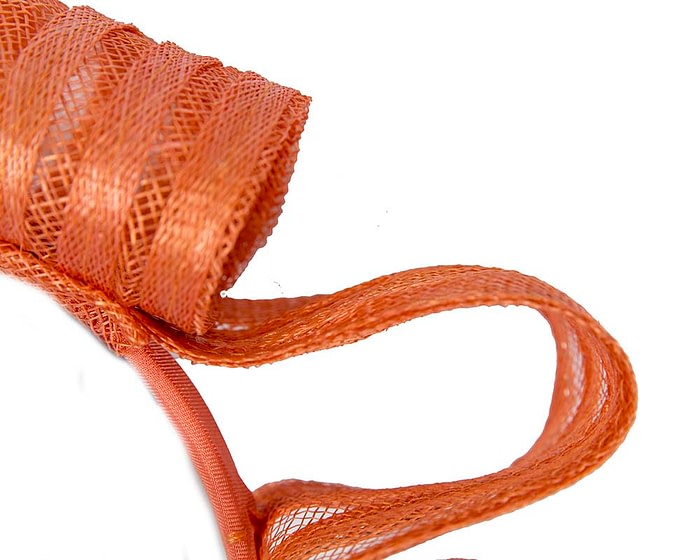 Orange sinamay racing fascinator by Max Alexander - Image 3