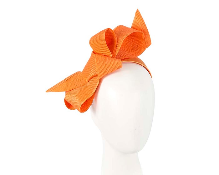 Large orange bow fascinator by Max Alexander