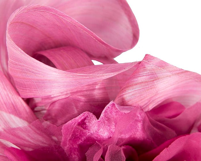 Tall wild rose silk abaca racing fascinator - Image 4