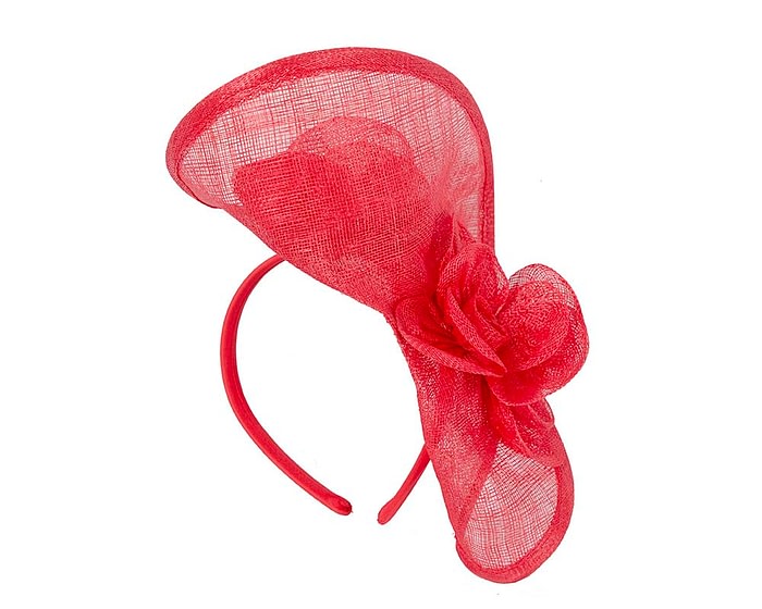 Red sinamay fascinator by Max Alexander - Image 4