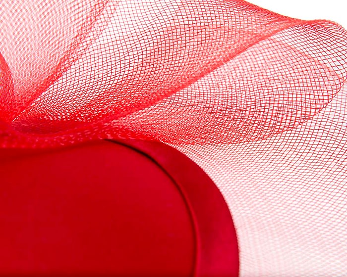 Red custom made Mother of the Bride cocktail hat - Image 4