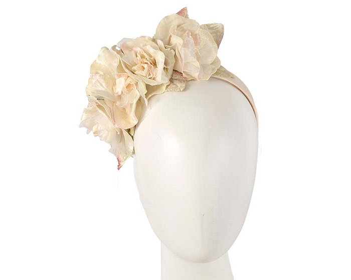 Fascinators Online - Multi-color cream flower headband by Max Alexander