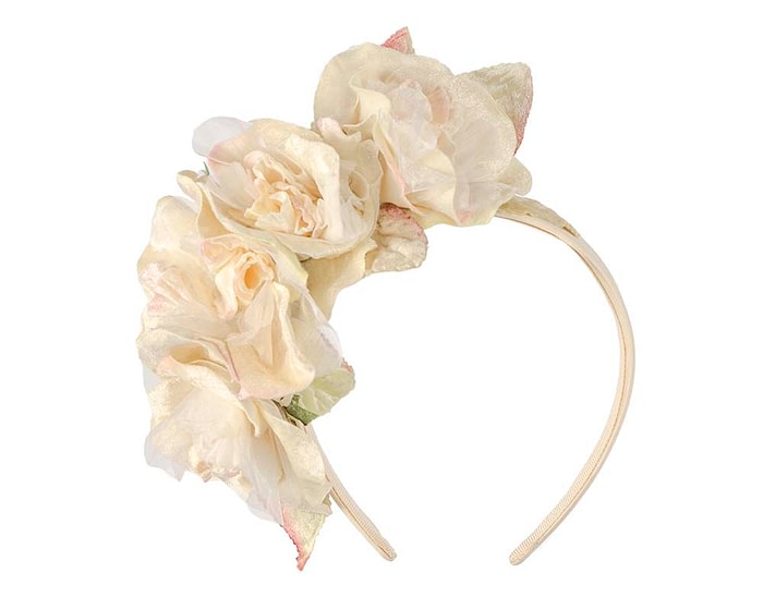 Fascinators Online - Multi-color cream flower headband by Max Alexander