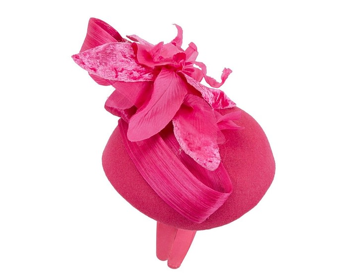 Tall fuchsia felt pillbox with flower by Fillies Collection - Image 4