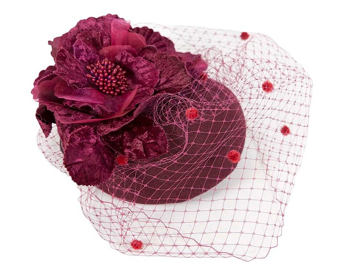 Burgundy Australian Made winter pillbox by Fillies Collection - Image 5