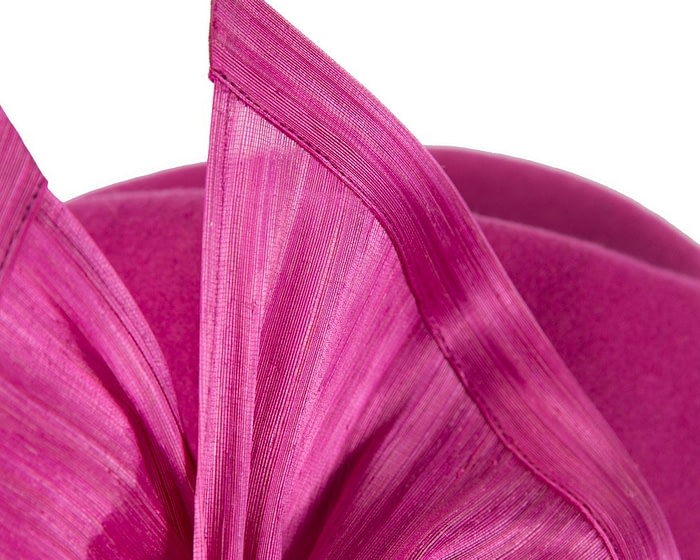 Bespoke fuchsia felt fedora by Fillies Collection - Image 5