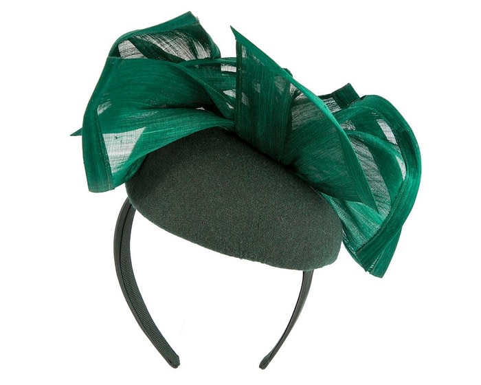 Fascinators Online - Bespoke green winter pillbox fascinator by Fillies Collection