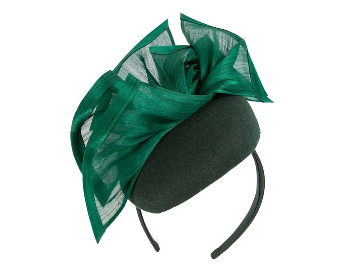 Fascinators Online - Bespoke green winter pillbox fascinator by Fillies Collection