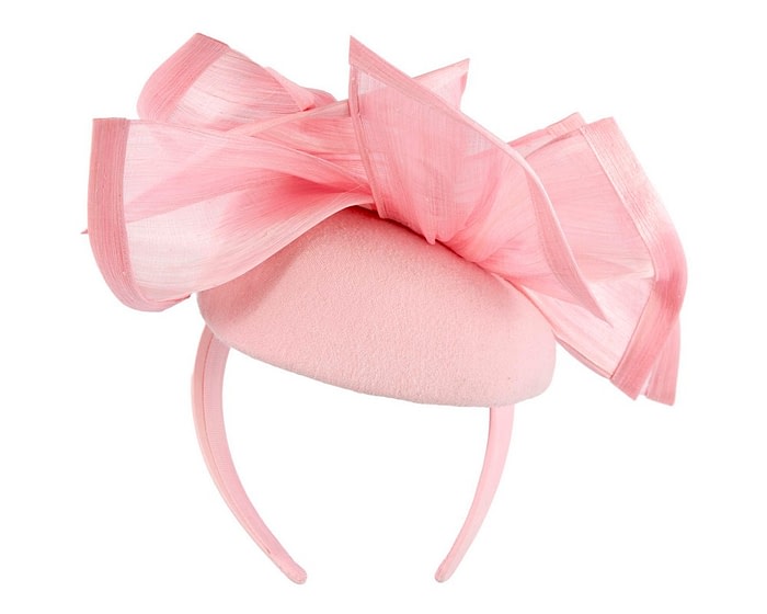 Fascinators Online - Bespoke pink winter pillbox fascinator by Fillies Collection