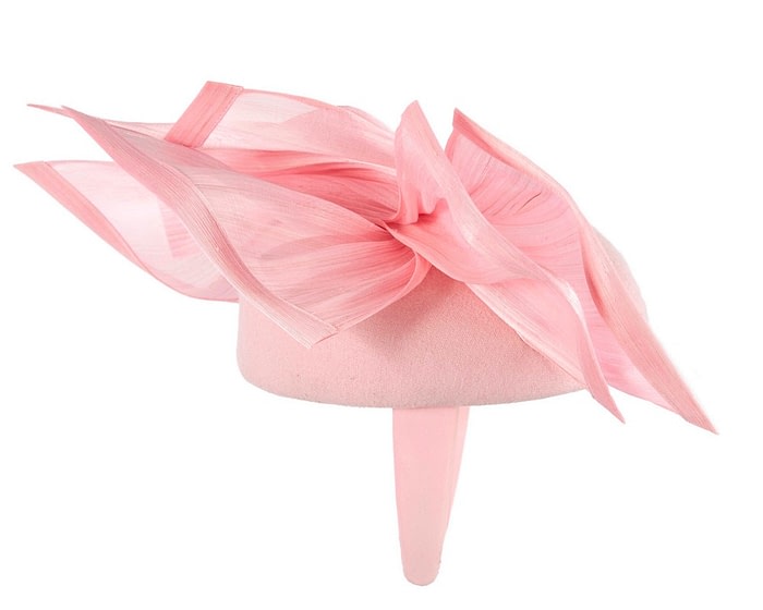 Fascinators Online - Bespoke pink winter pillbox fascinator by Fillies Collection