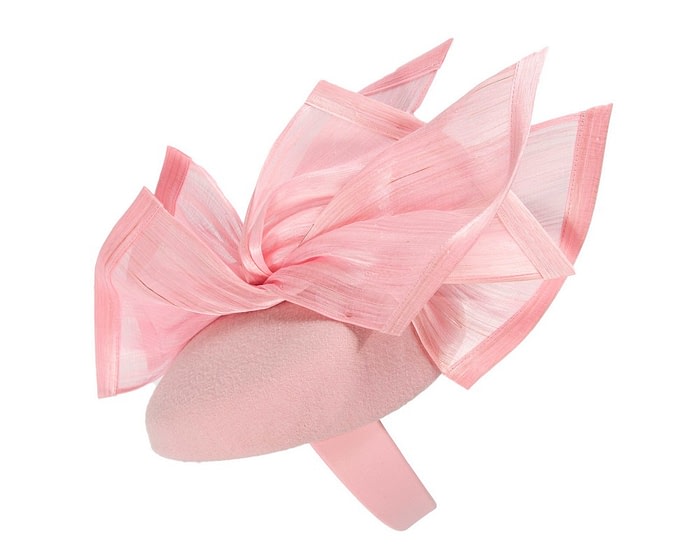 Bespoke pink winter pillbox fascinator by Fillies Collection - Image 3