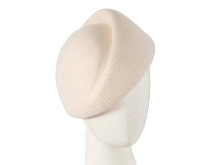 Fascinators Online - Designers cream felt winter fashion hat by Max Alexander