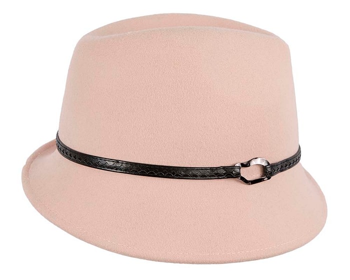 Fascinators Online - Beige ladies felt fedora hat by Max Alexander