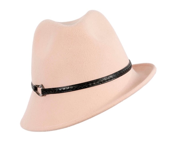 Beige ladies felt fedora hat by Max Alexander - Image 2