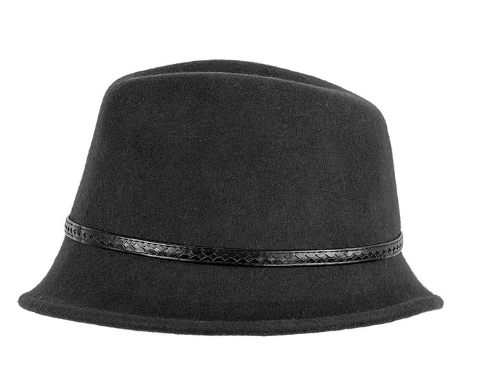 Fascinators Online - Black ladies felt fedora hat by Max Alexander