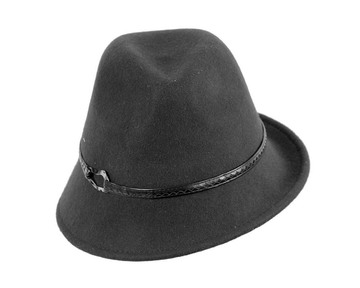 Black ladies felt fedora hat by Max Alexander - Image 2